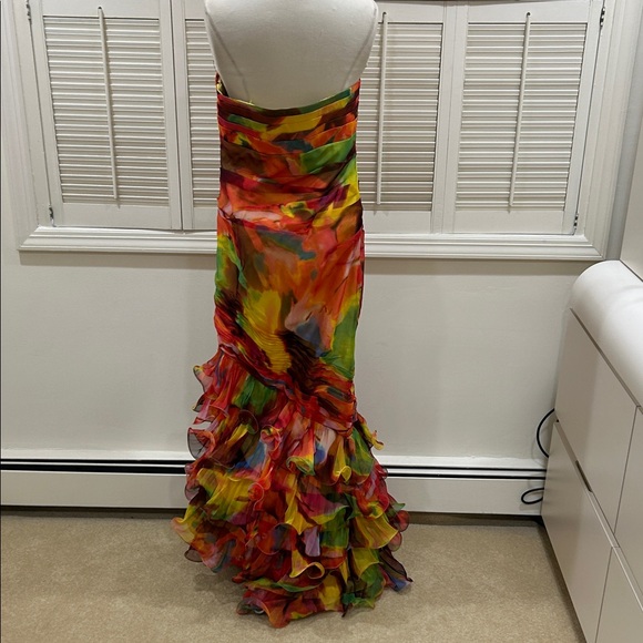 New Dalia MacPhee Multicolor Strapless Evening Gown with removable straps - Picture 9 of 11